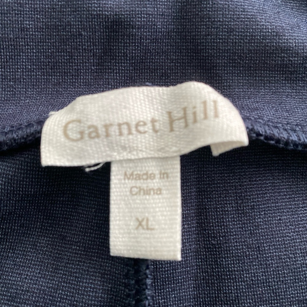 Garnet Hill Comfort Cropped Wide Leg Dark Blue Pants Sz XL.(J-8) - Picture 9 of 11